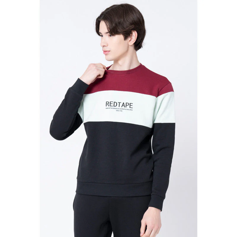 Men's Black Color Block Sweatshirt