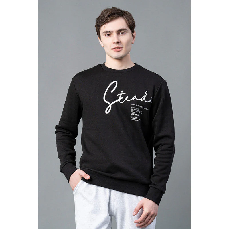 Men Black Graphic Print Sweatshirt