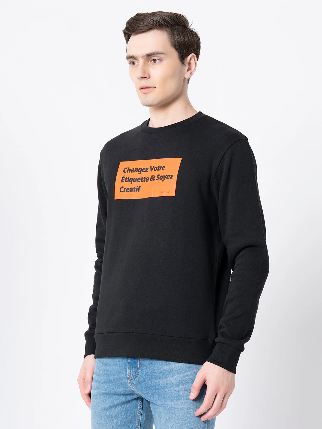 Men's Black Graphic Print Sweatshirt - Image 2