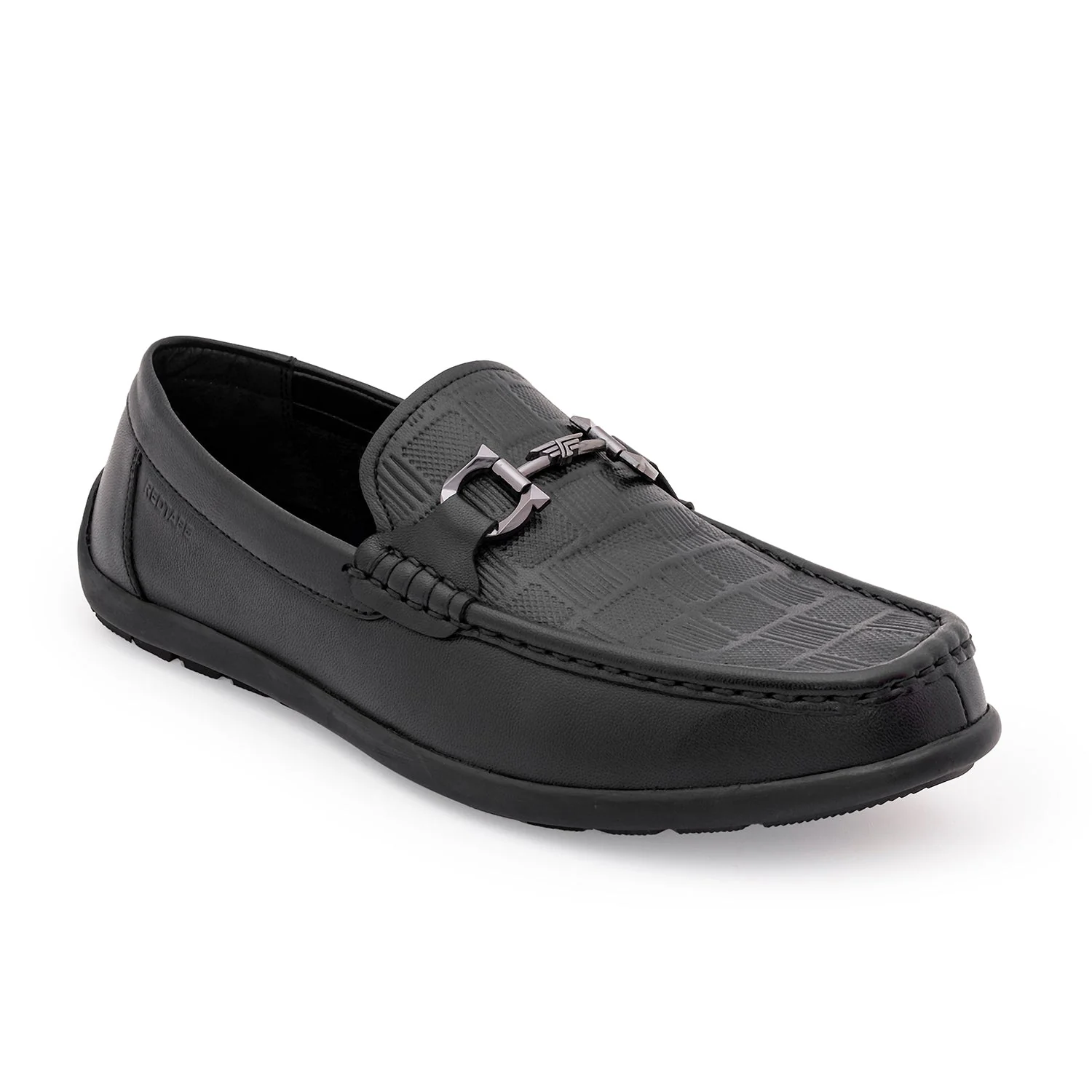 Men's Black Leather Moccasins for Classic Formal Sophistication