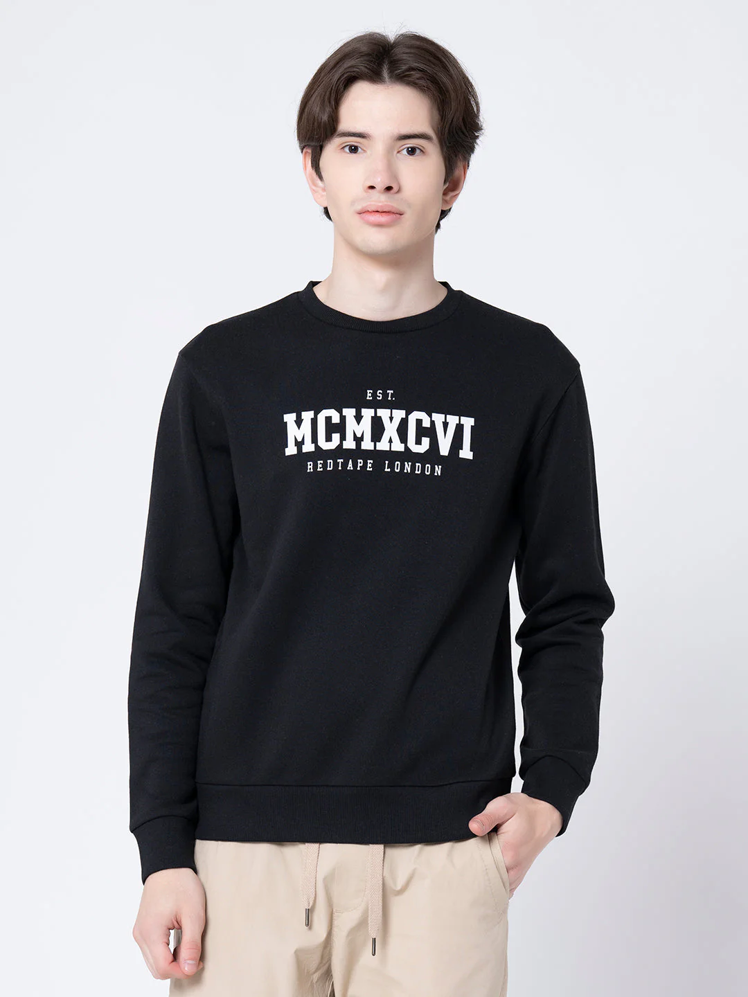 Men's Black Printed Sweatshirt