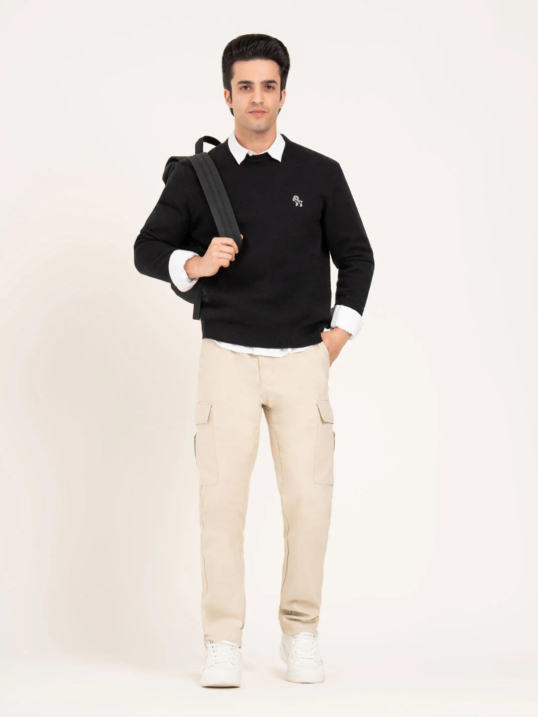 Men's Black Round Neck Sweater | Timeless Winter Essential
