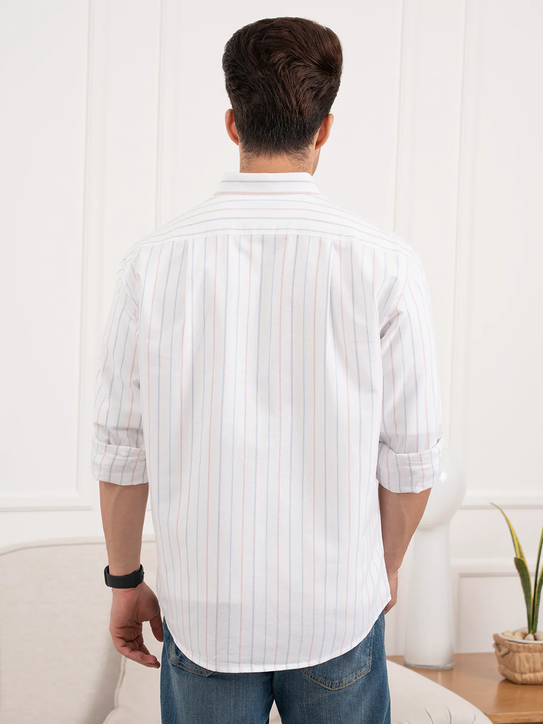 Men’s Cotton Oxford Stripe Shirt for Smart Casual Style - Image 4