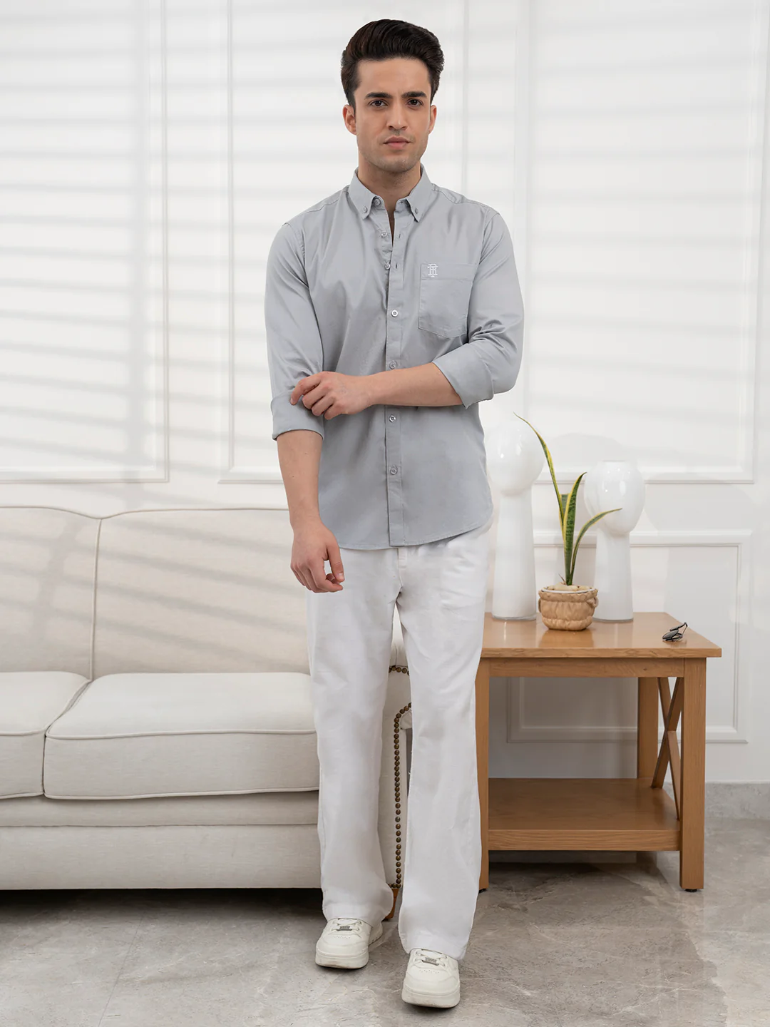 Mens Cotton Twill Shirt for Casual Comfortable Style