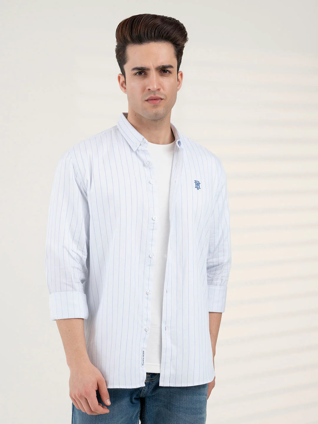 Men's Dobby Stripe Shirt | Everyday Smart Casual Look - Image 7