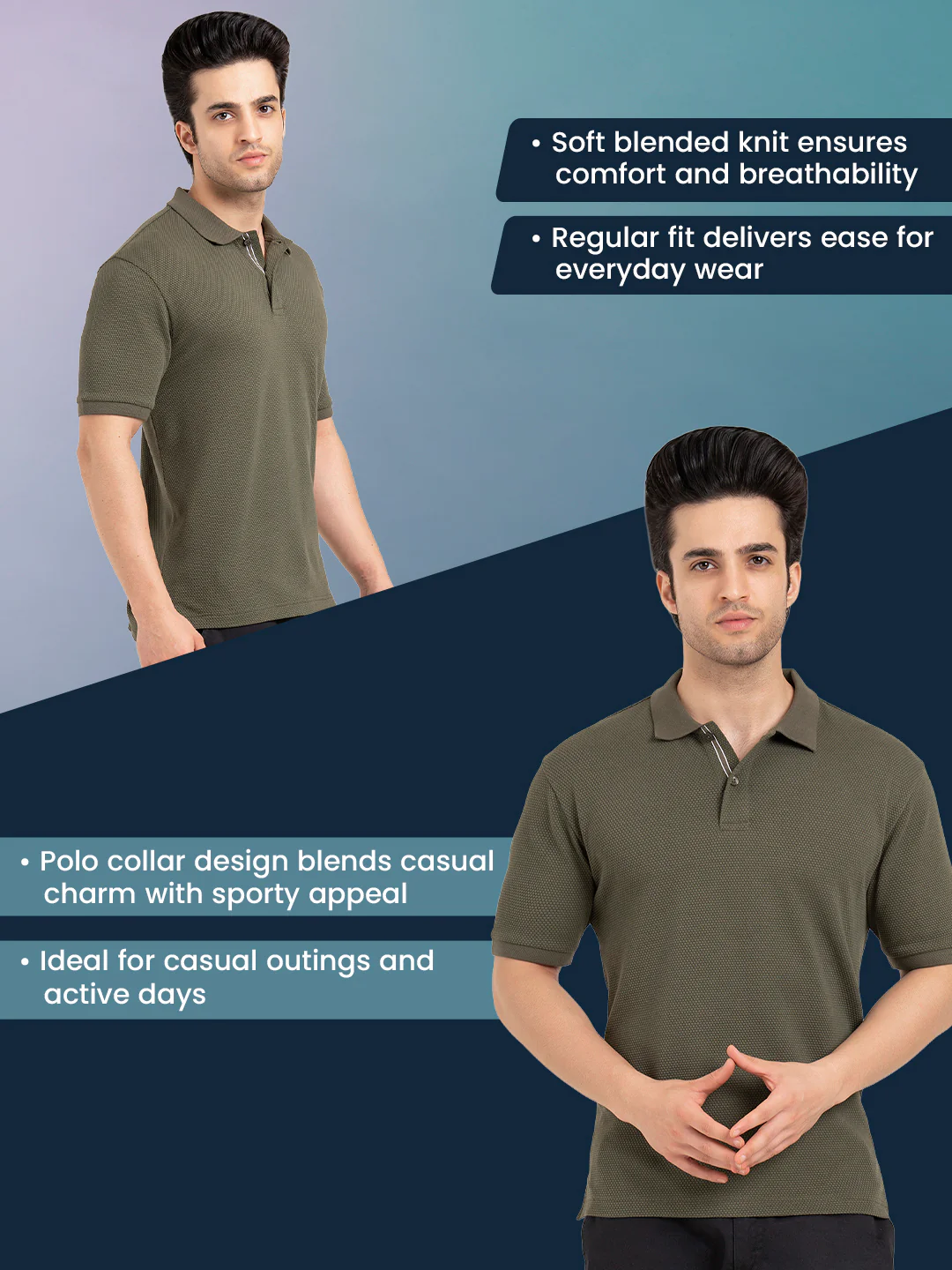 Men’s Football Structure Polo T-Shirt - Image 2