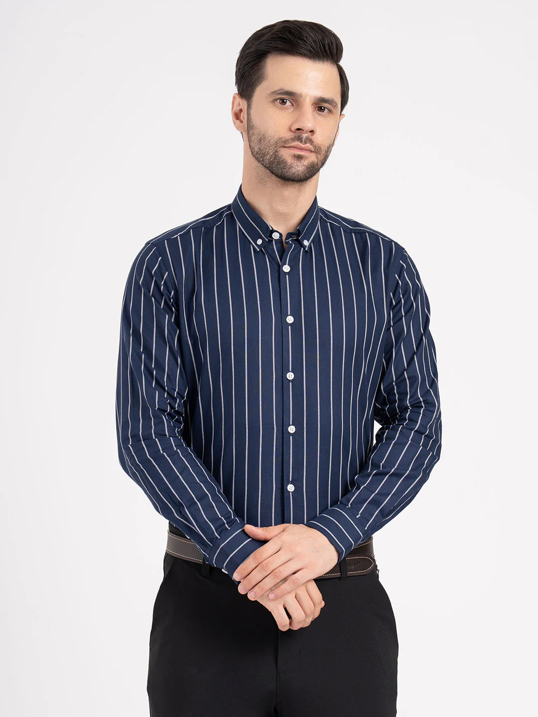 Mens Full Sleeve Dobby Stripe Shirt