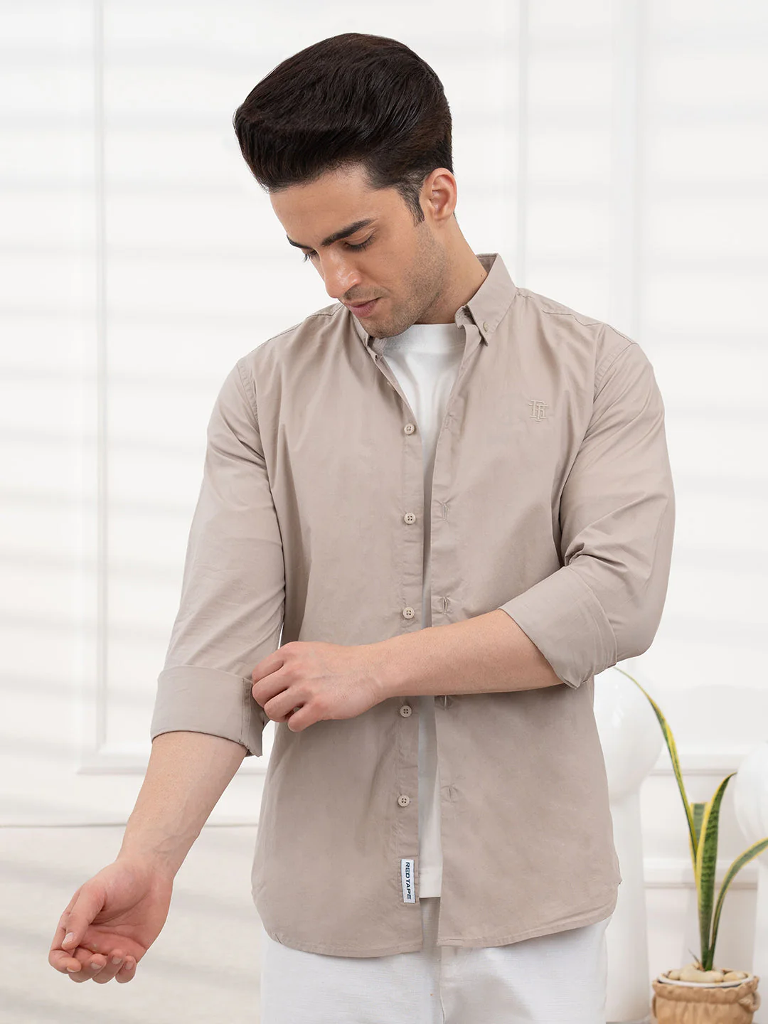 Mens Full Sleeve Solid Poplin Shirt - Image 7