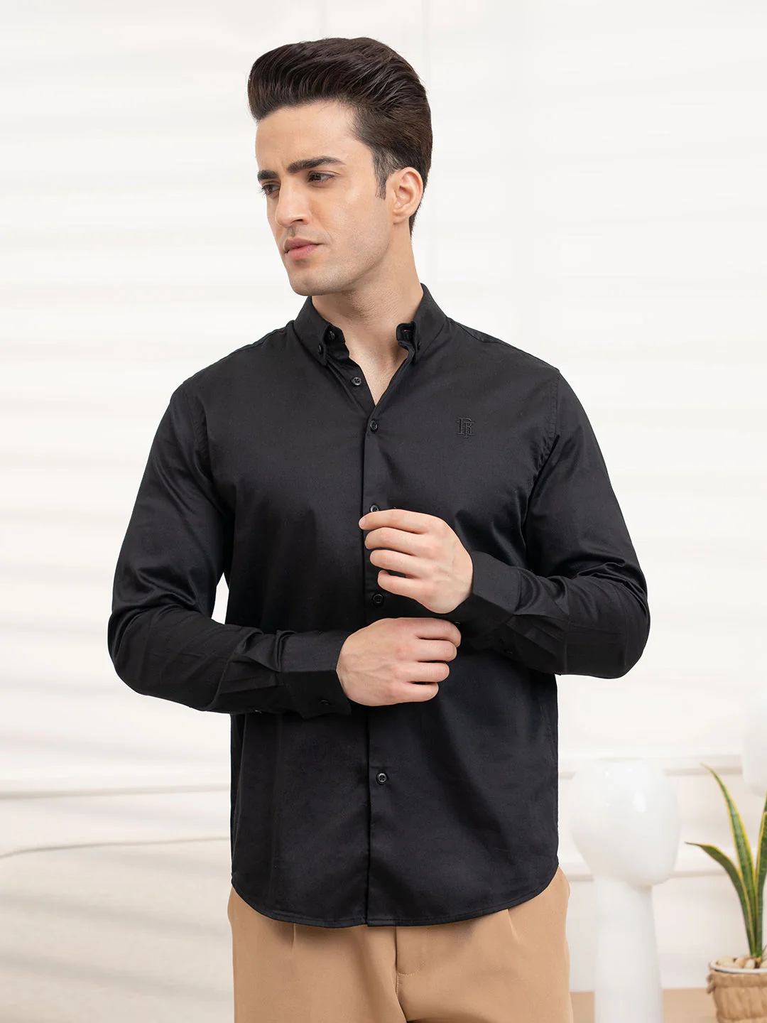 Mens Full Sleeve Solid Shirt - Image 7