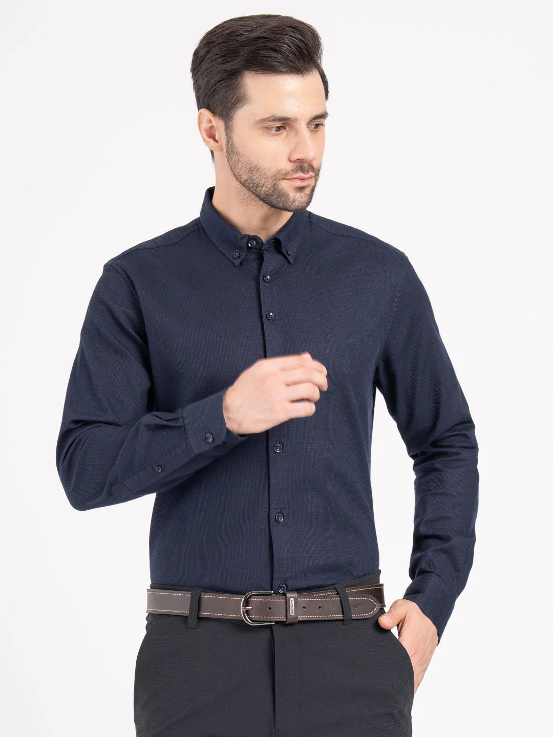 Mens Full Sleeve Dobby Shirt