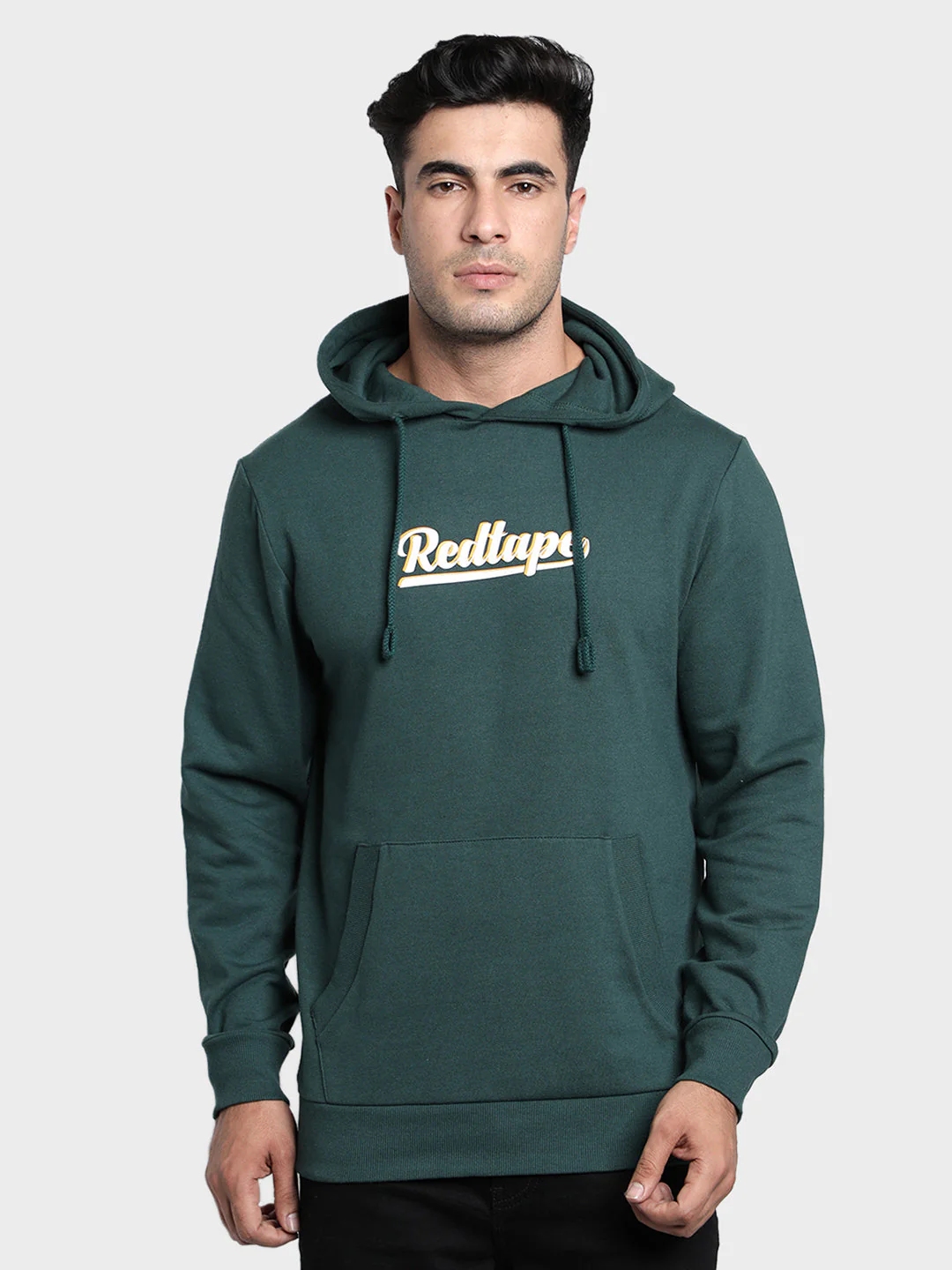 Men's Green Graphic Print Cotton Poly Fleece Hoodie