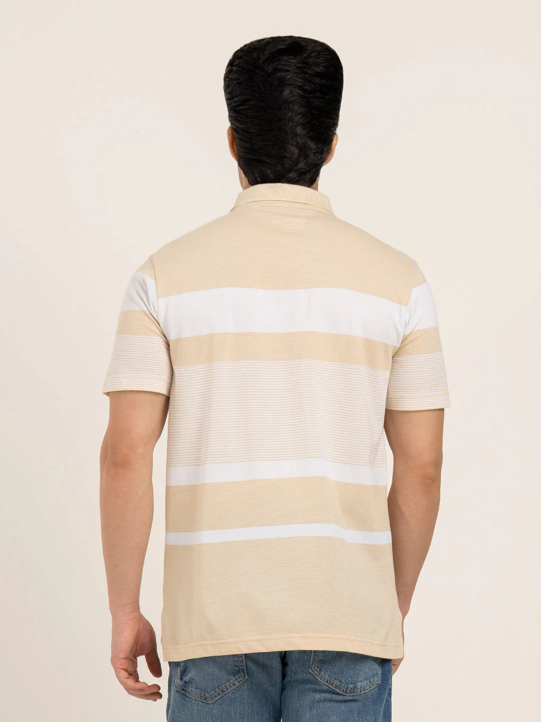 Men’s Horizontal Stripe Polo T-Shirt - Image 5