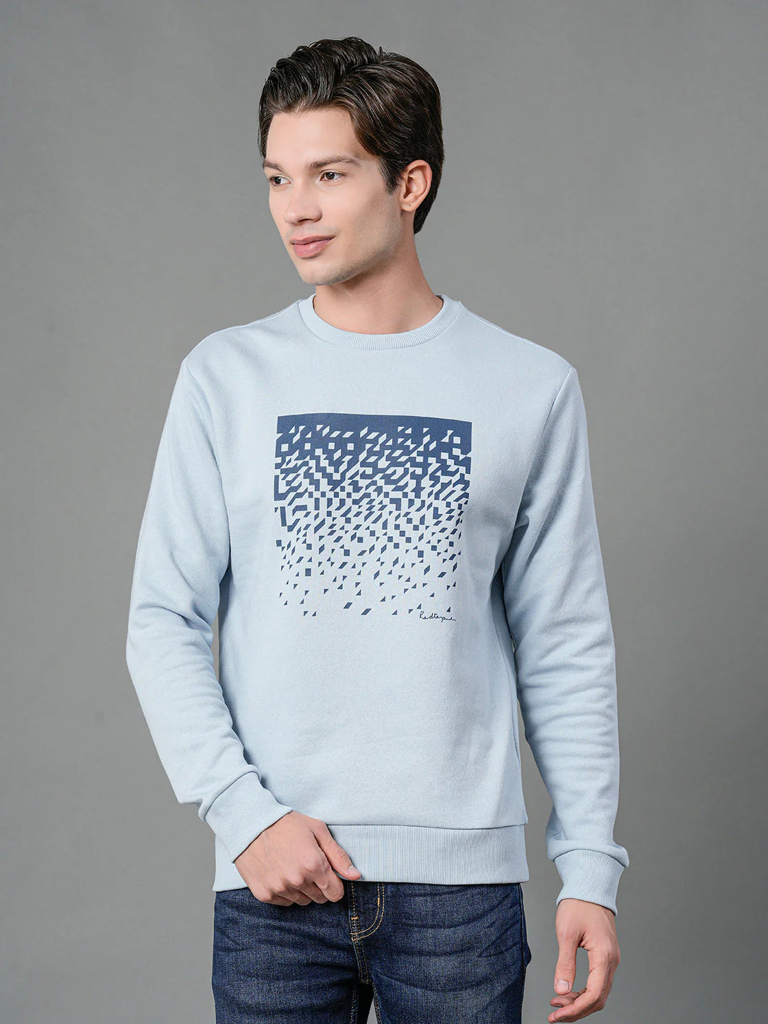 Men's Light Blue Graphic Print Sweatshirt
