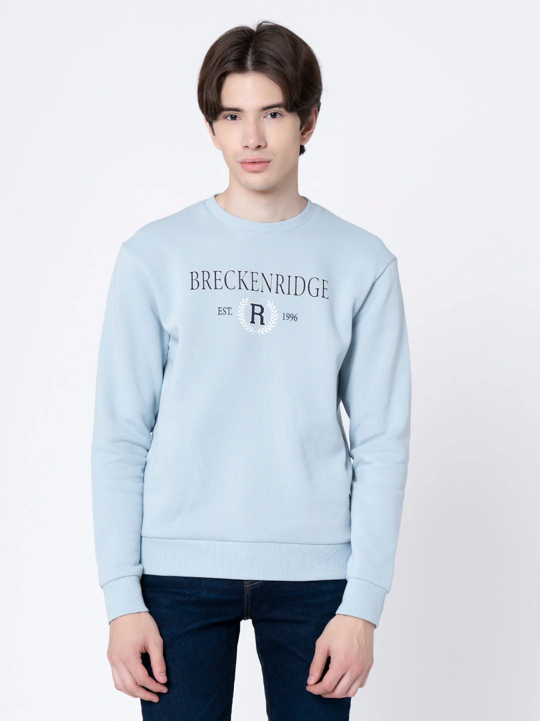 Men's Light Blue Printed Sweatshirt