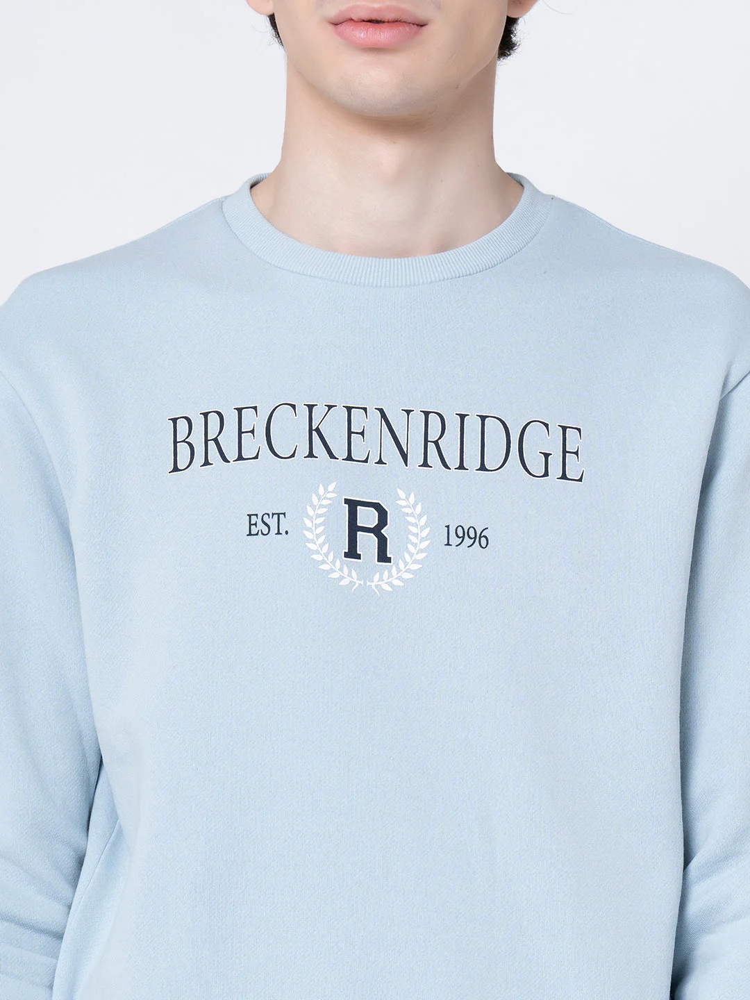 Men's Light Blue Printed Sweatshirt - Image 4