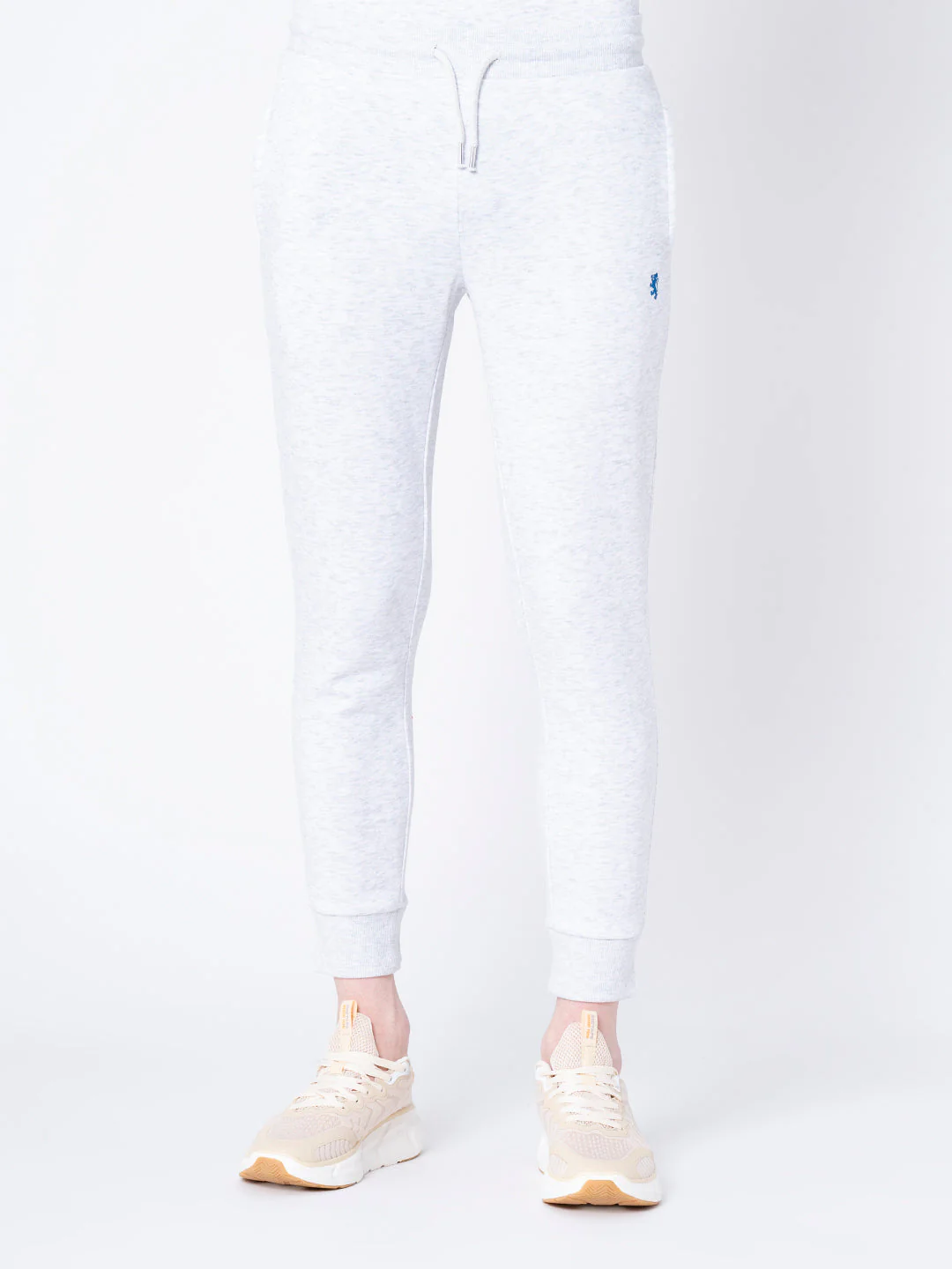 Men's Light Grey Melange Solid Jogger