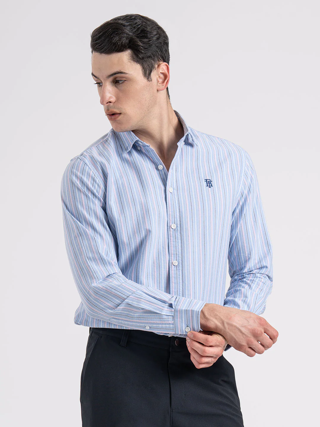 Men's Oxford Stripe Shirt for Casual Everyday Style