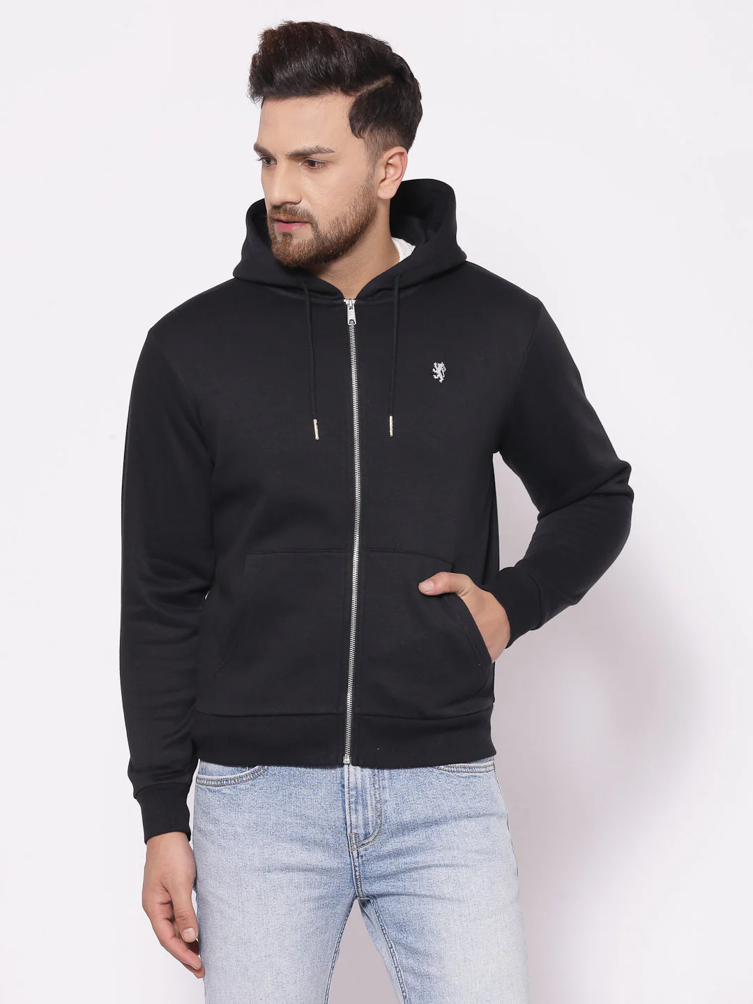 Men's Solid Black Hoodies