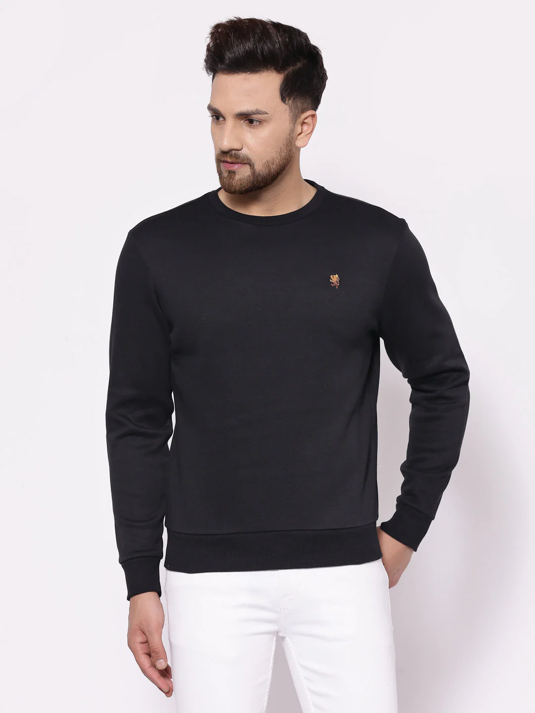 Men's Solid Black Sweatshirt