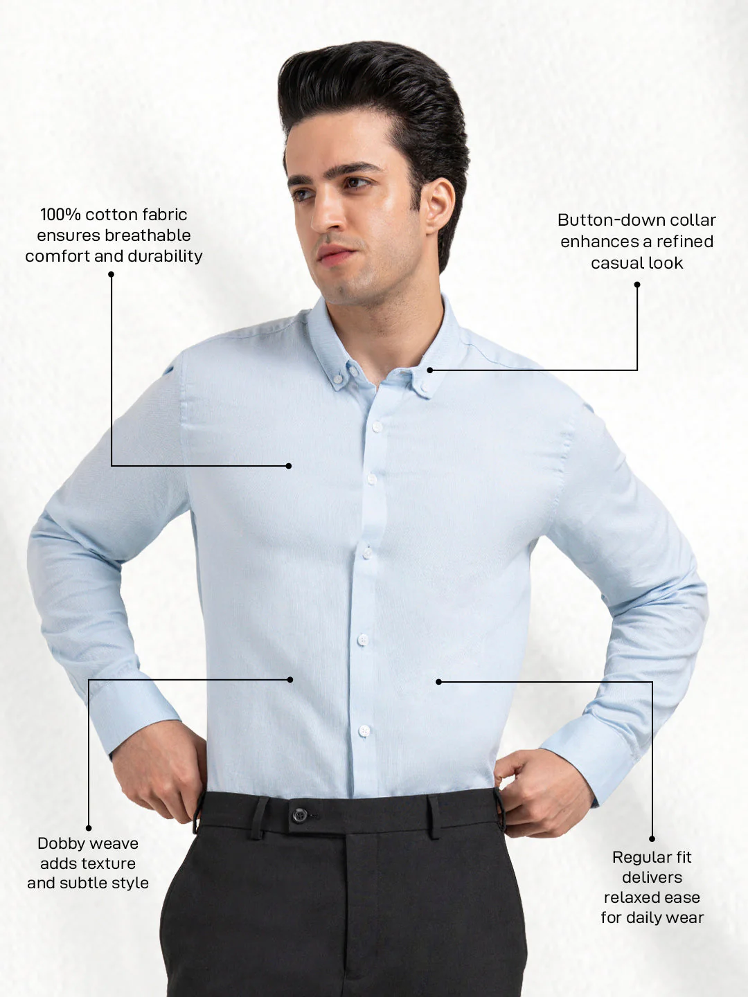 Men’s Solid Cotton Shirt for Everyday Casual Comfort - Image 3