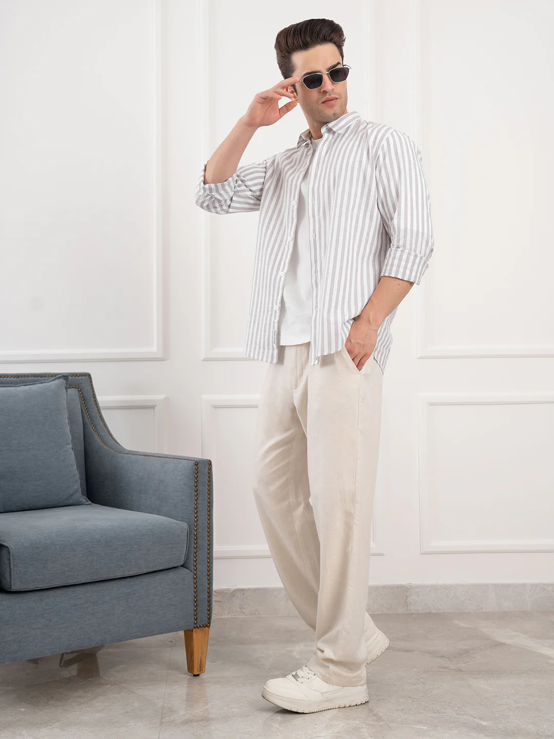 Men’s Striped Cotton Shirt for Casual Everyday Style