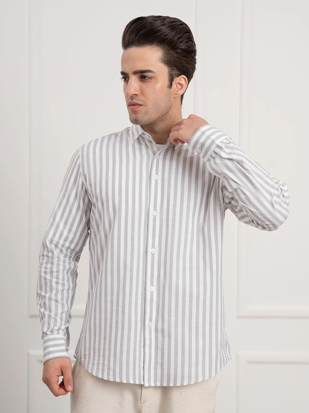 Men’s Striped Cotton Shirt for Casual Everyday Style - Image 3