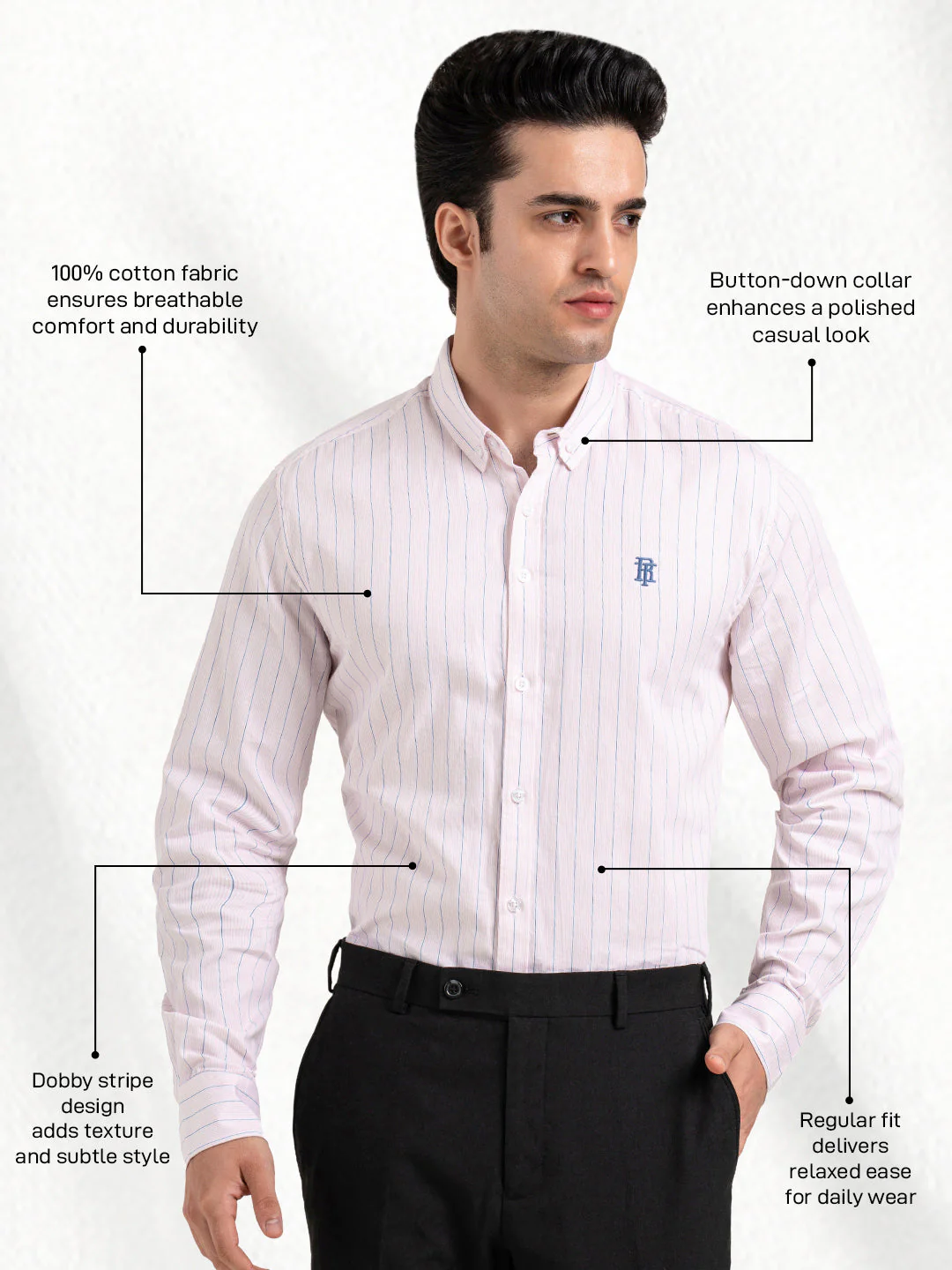 Men’s Striped Cotton Shirt for Effortless Everyday Style - Image 3