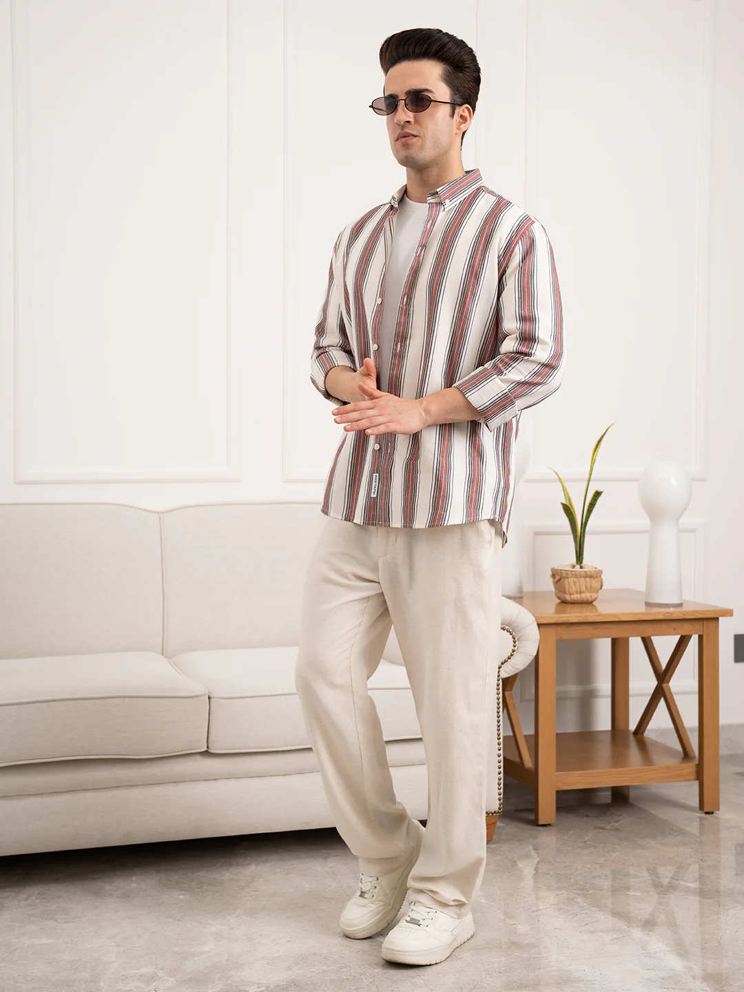 Men’s Striped Cotton Shirt for Effortless Everyday Style