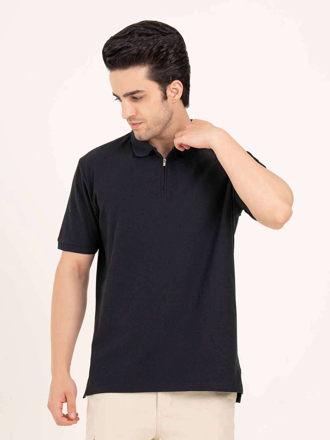 Men’s Structured Cotton Polo T-Shirt