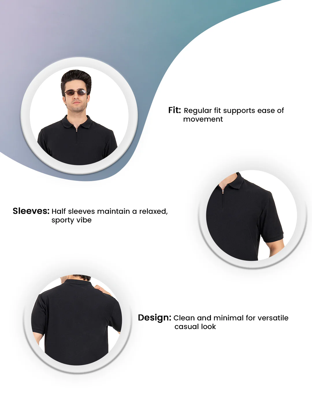 Men’s Structured Cotton Polo T-Shirt - Image 3