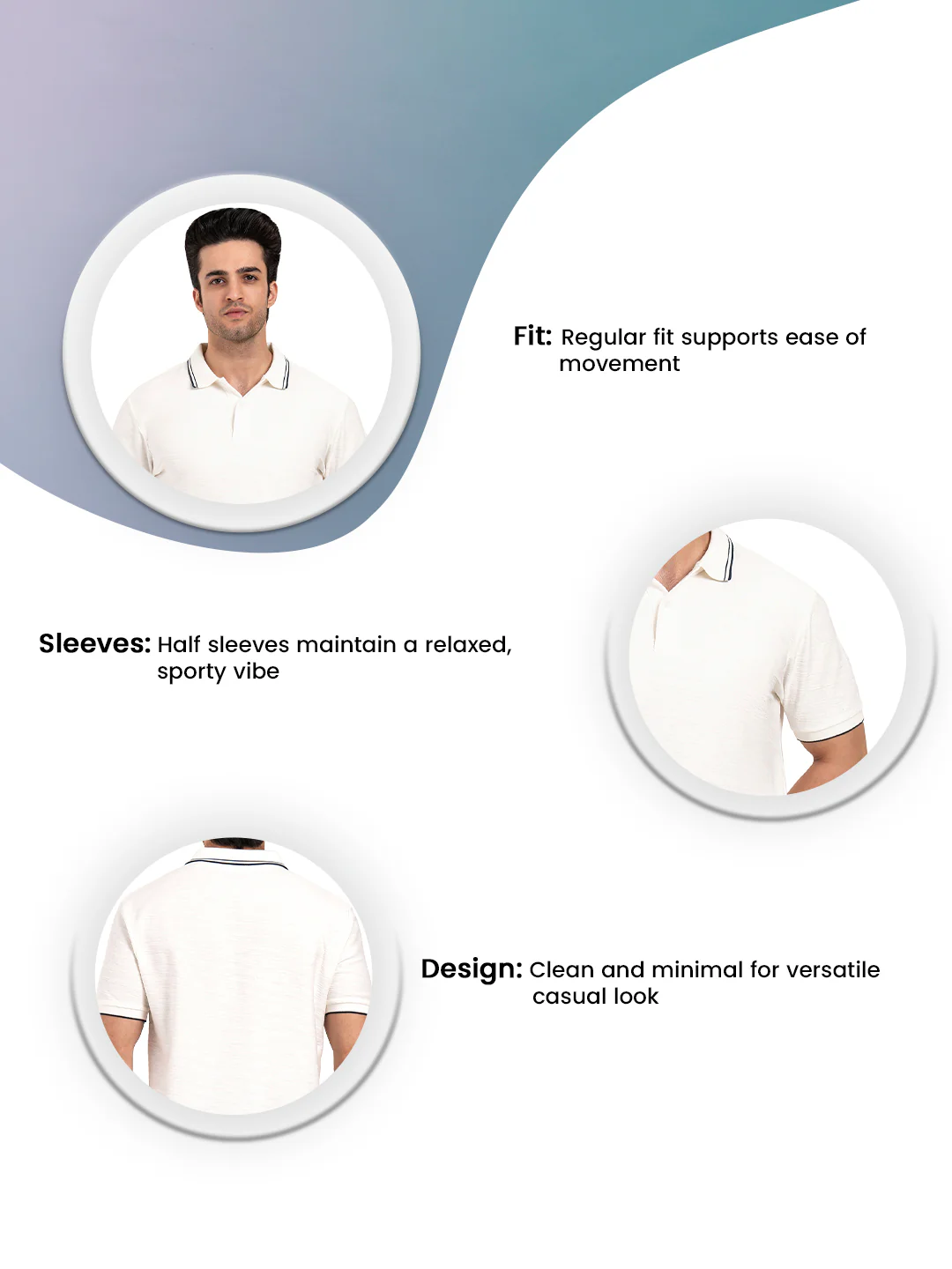 Men’s Structured Cotton Polo T-Shirt - Image 3