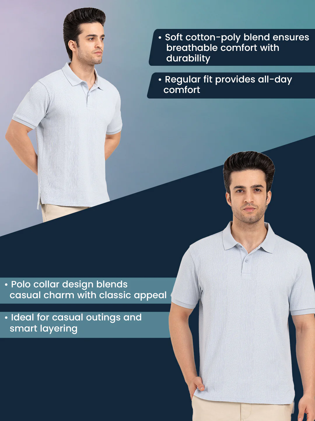 Men’s Structured Polo T-Shirt - Image 2