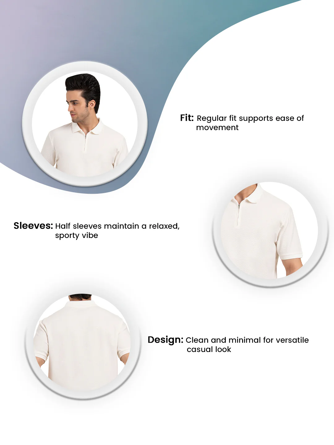 Men’s Structured Cotton Polo T-Shirt - Image 3