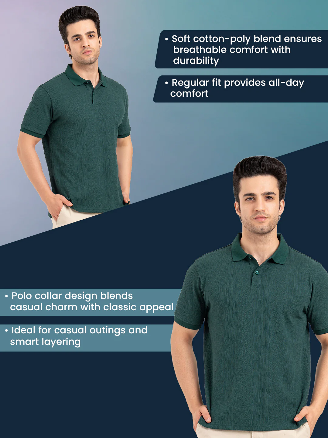 Men’s Structured Polo T-Shirt - Image 2