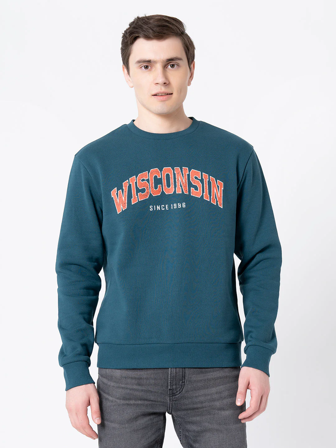 Men's Teal Graphic Print Sweatshirt