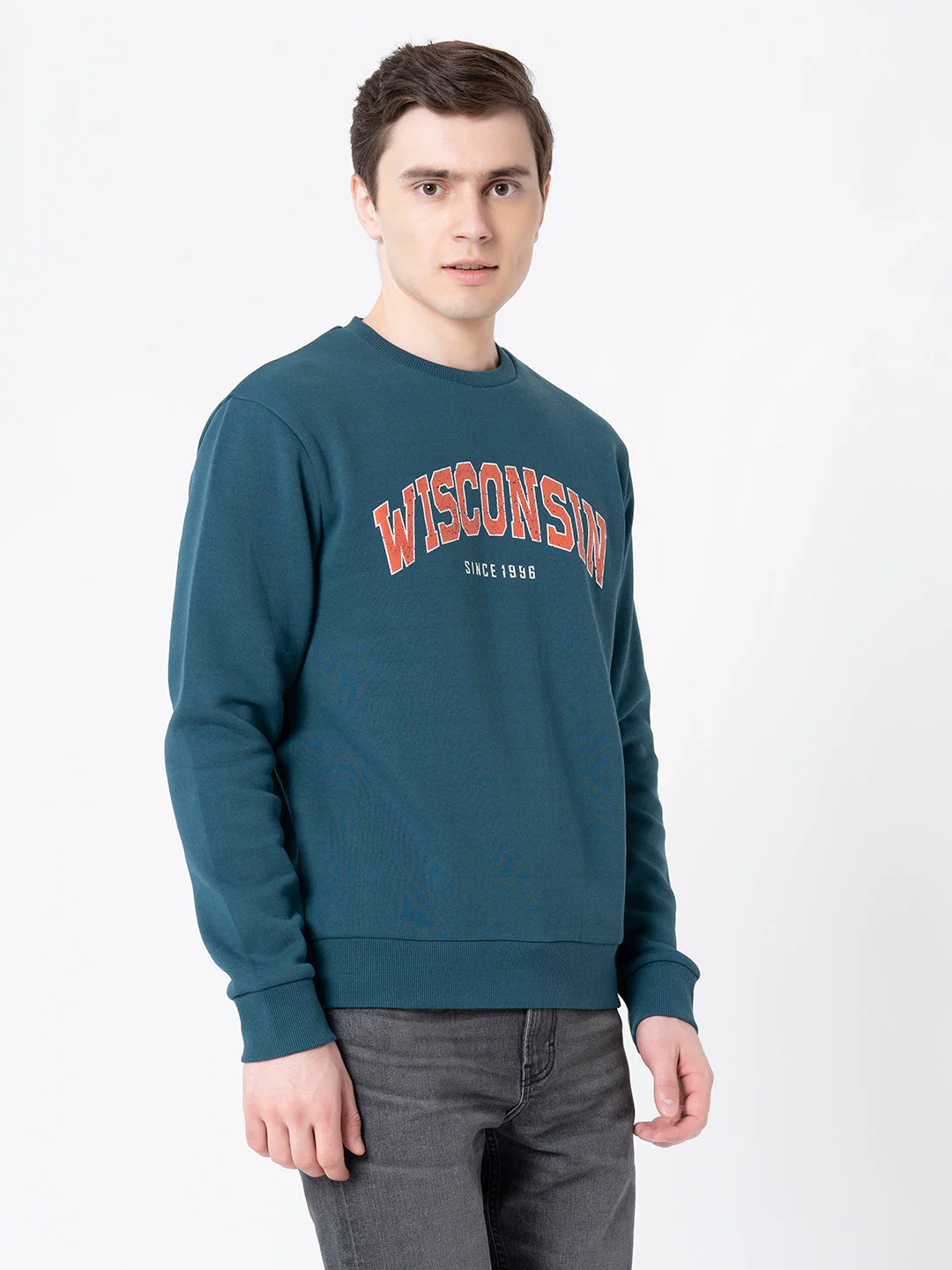 Men's Teal Graphic Print Sweatshirt - Image 2