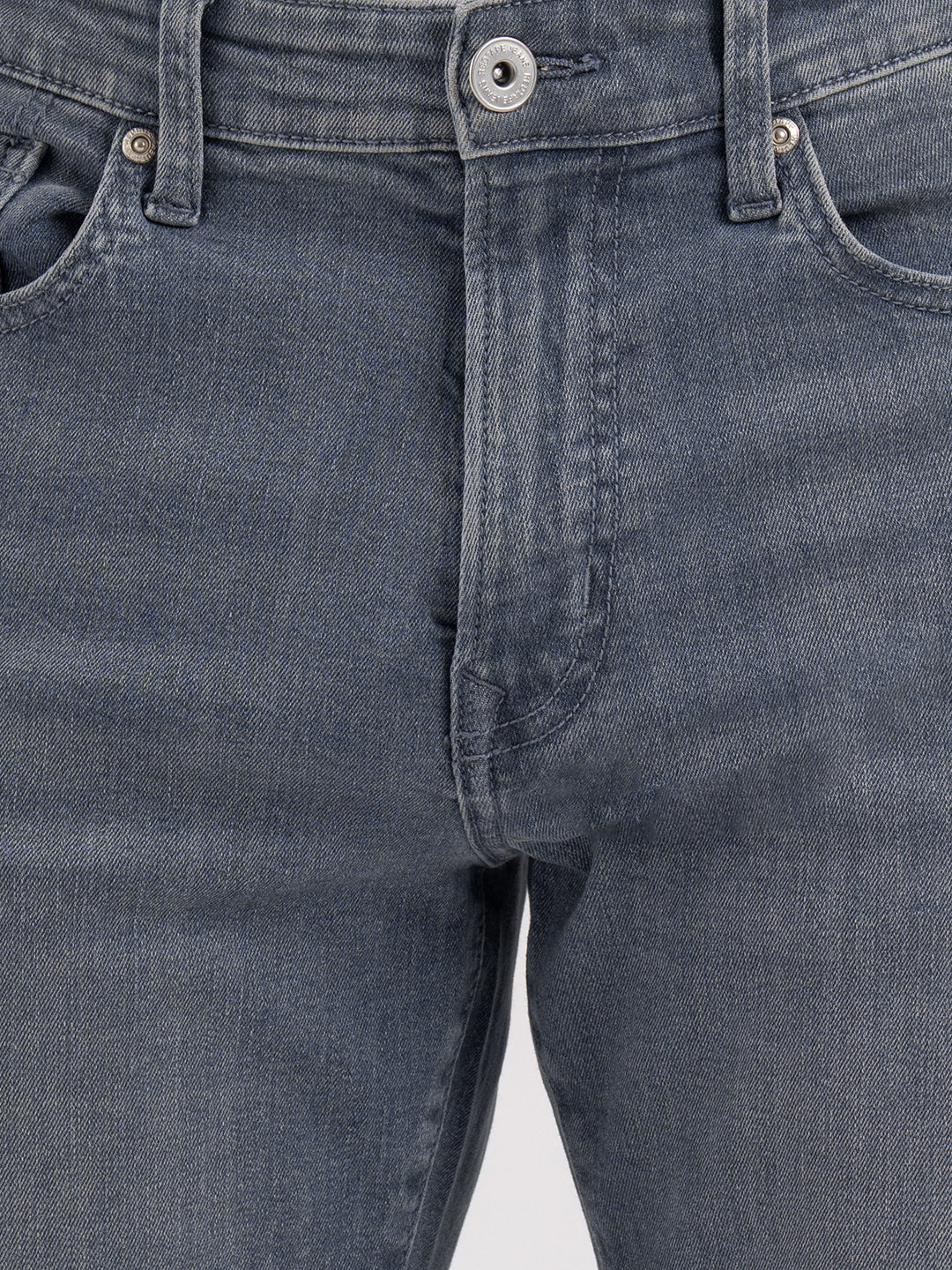 Men's Tinted Grey Solid Cotton Spandex Straight Fit Jeans - Image 4