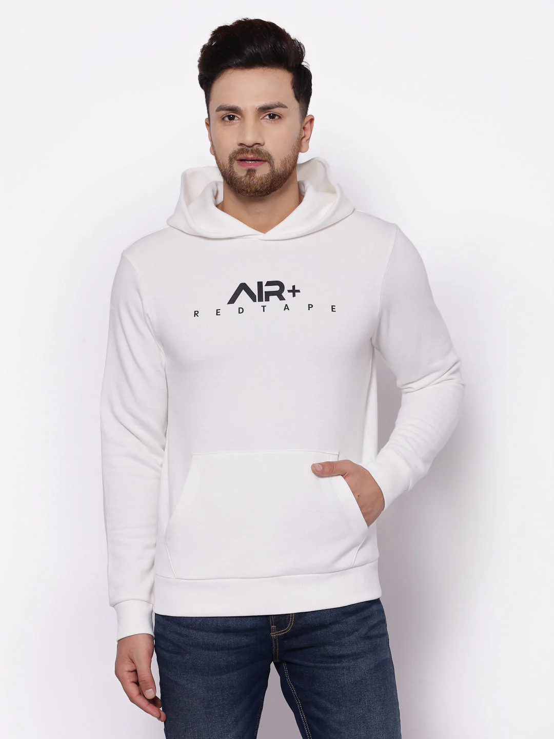 Men's Typographic Bright Off White Hoodies