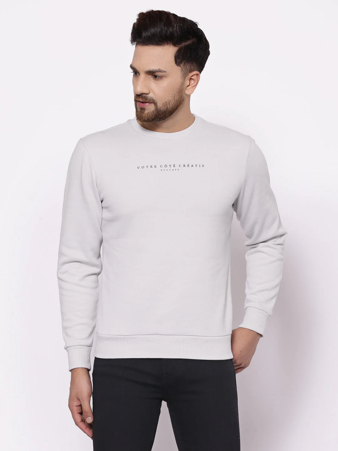Men's Typographic Light Grey Sweatshirt