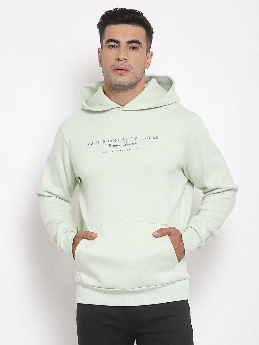 Men's Typographic Mint Green Hoodie