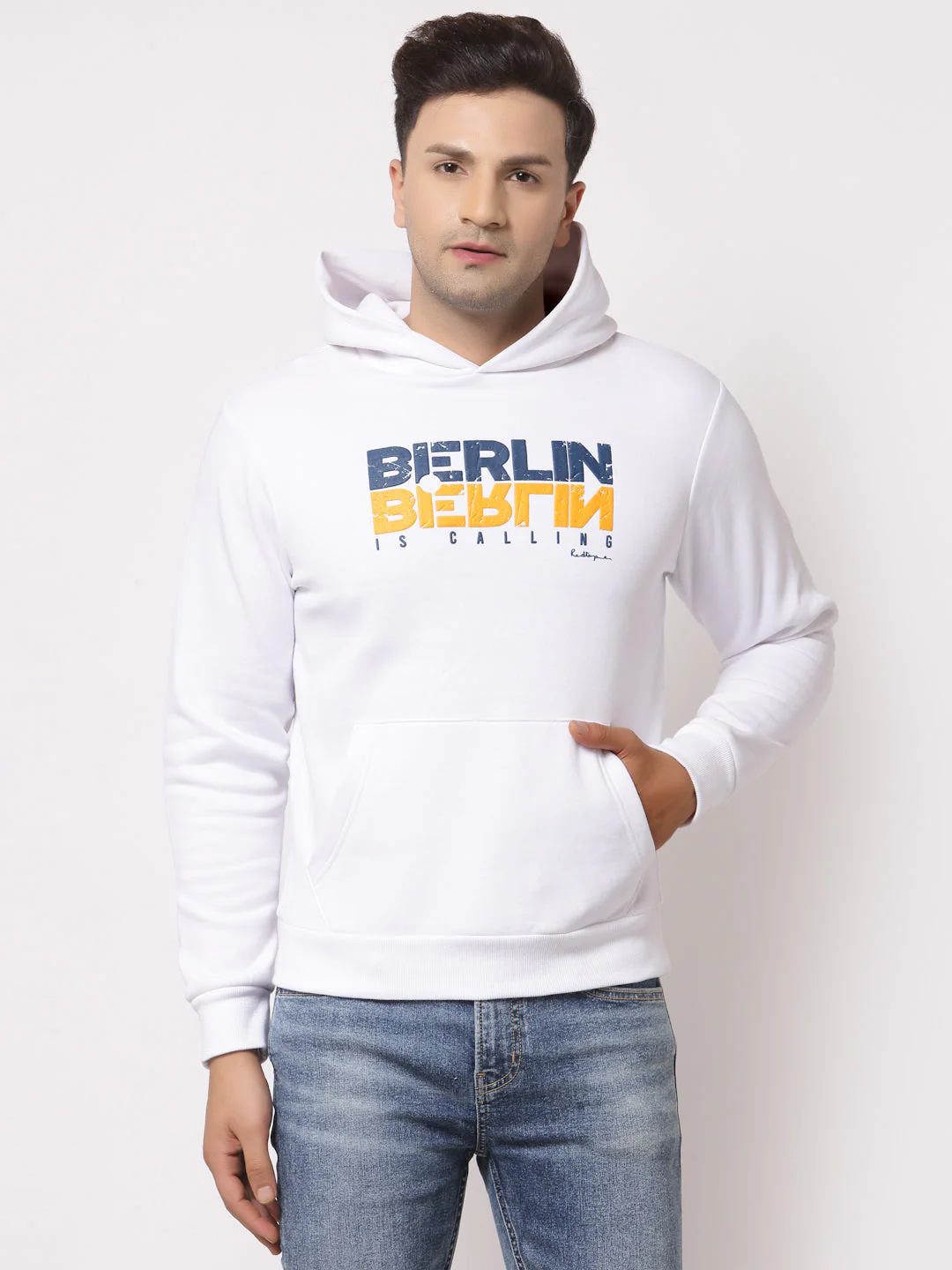 Men's Typographic White Hoodies