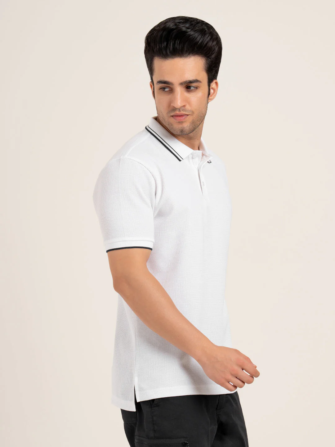 Men’s Waffle Structure Polo T-Shirt - Image 8