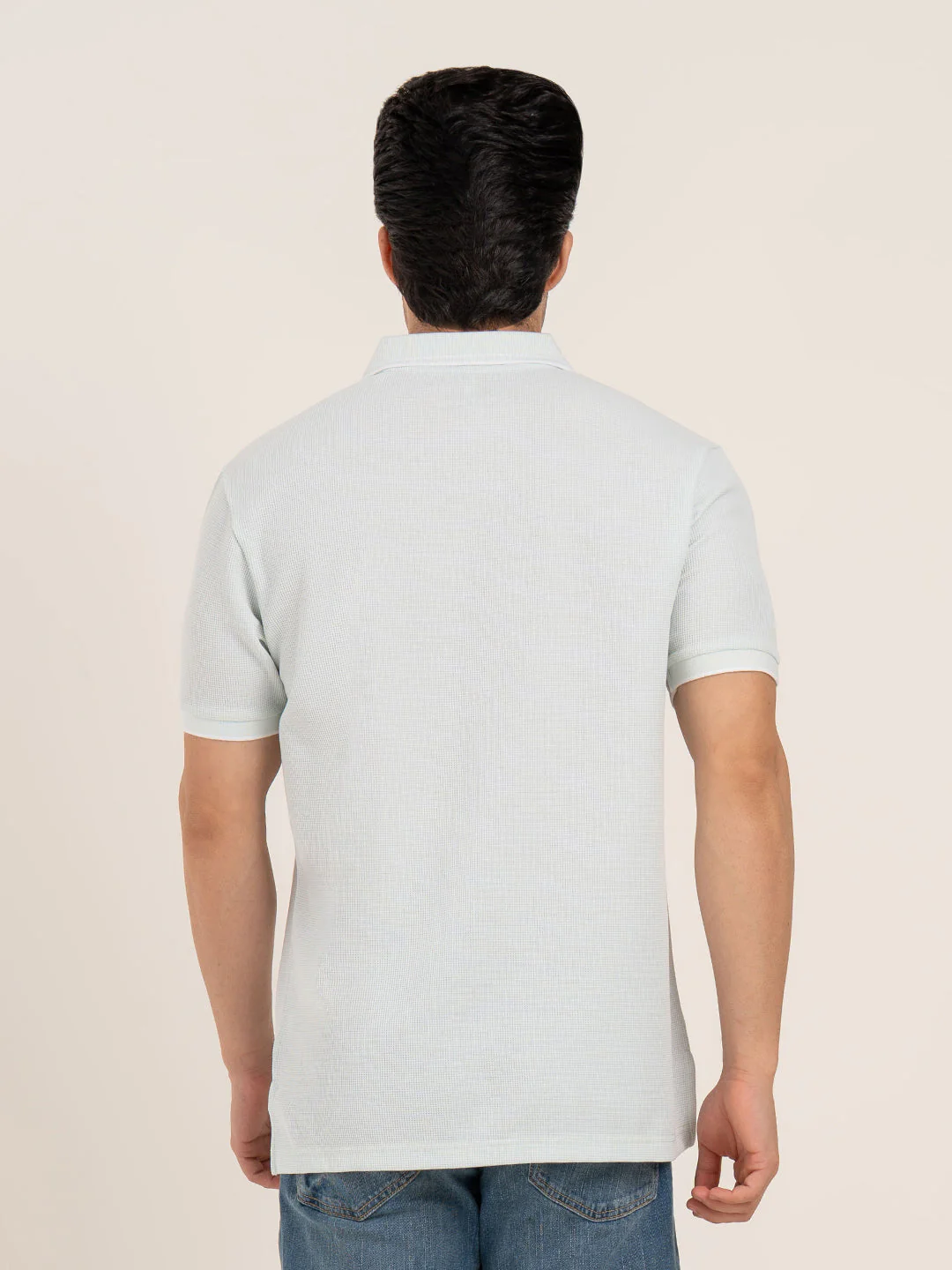 Men’s Waffle Structure Polo T-Shirt - Image 5