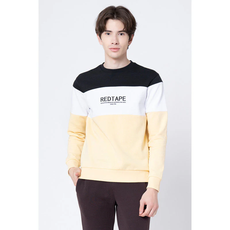 Men's Yellow Color Block Sweatshirt