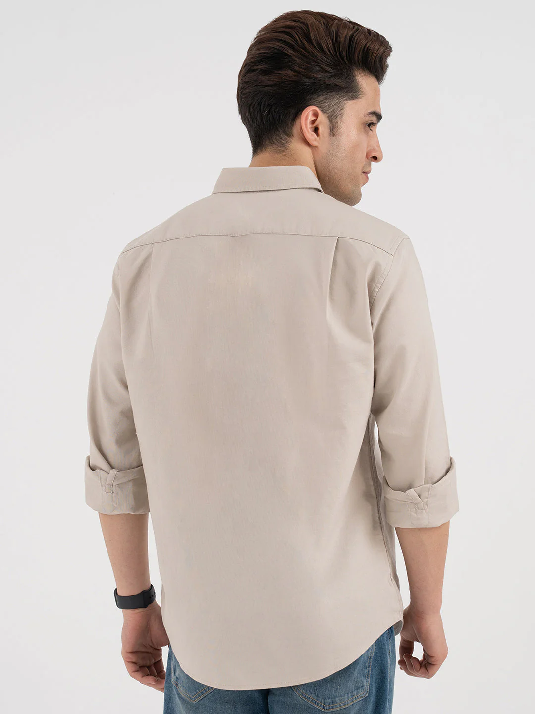 Red Tape Men’s Sand Oxford Casual Shirt - Image 3