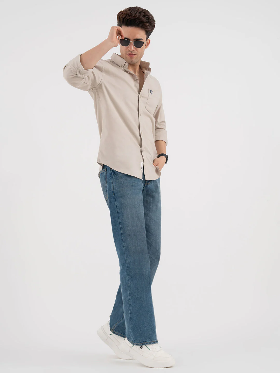 Red Tape Men’s Sand Oxford Casual Shirt - Image 5