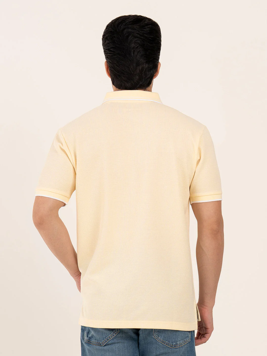 Men’s Waffle Structure Polo T-Shirt - Image 5