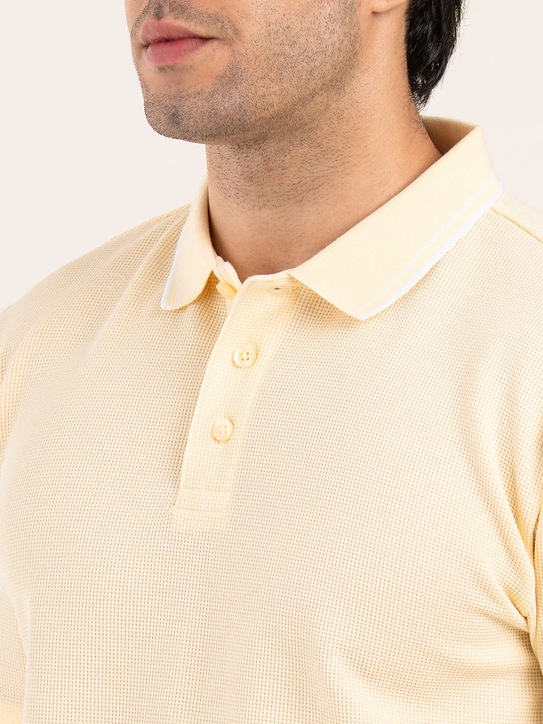 Men’s Waffle Structure Polo T-Shirt - Image 6