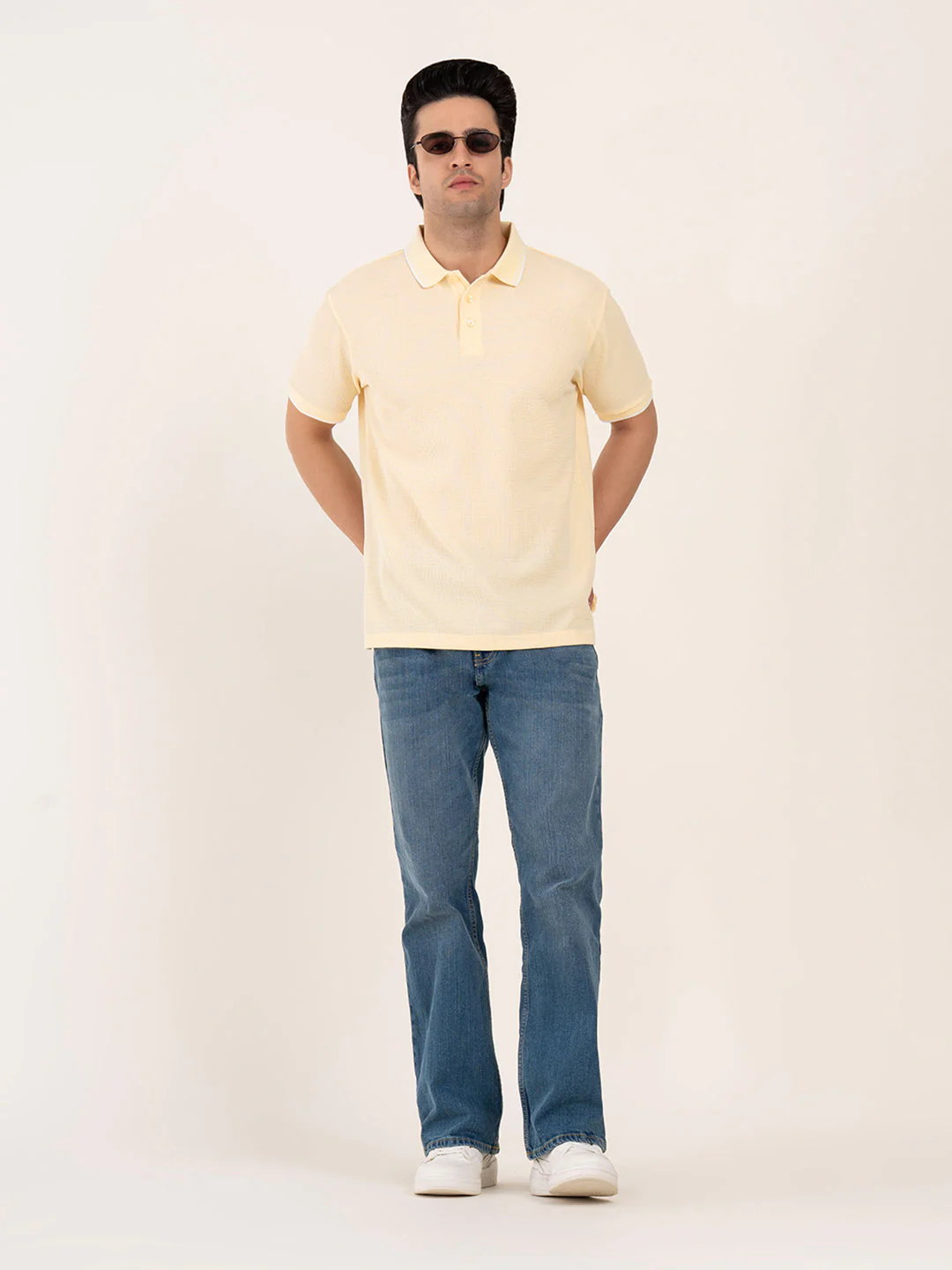 Men’s Waffle Structure Polo T-Shirt - Image 7
