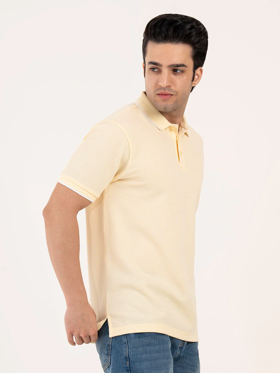 Men’s Waffle Structure Polo T-Shirt - Image 8
